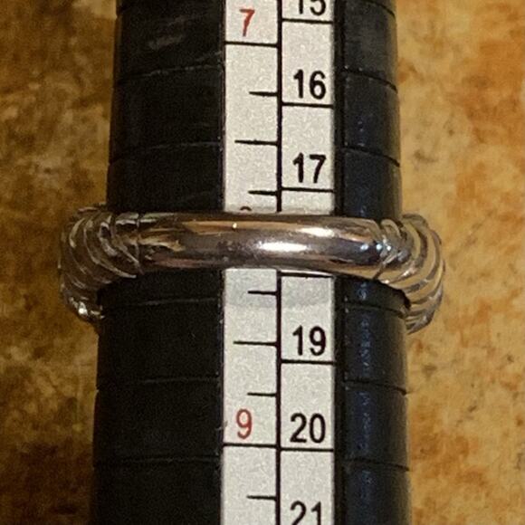 Judith Ripka Ring Size 8 Large Sterling Silver and CZ Statement Piece